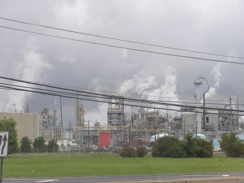 Industrial waterfront in Hopewell, Virginia